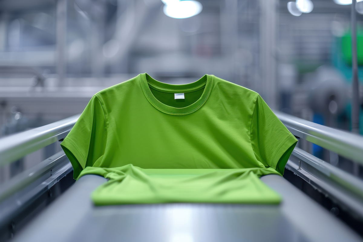 A green t-shirt being printed in El Paso.